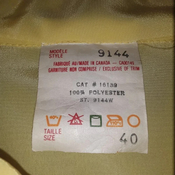 Women's Yellow Pleated Trim Blouse Size 40 - Picture 3 of 9